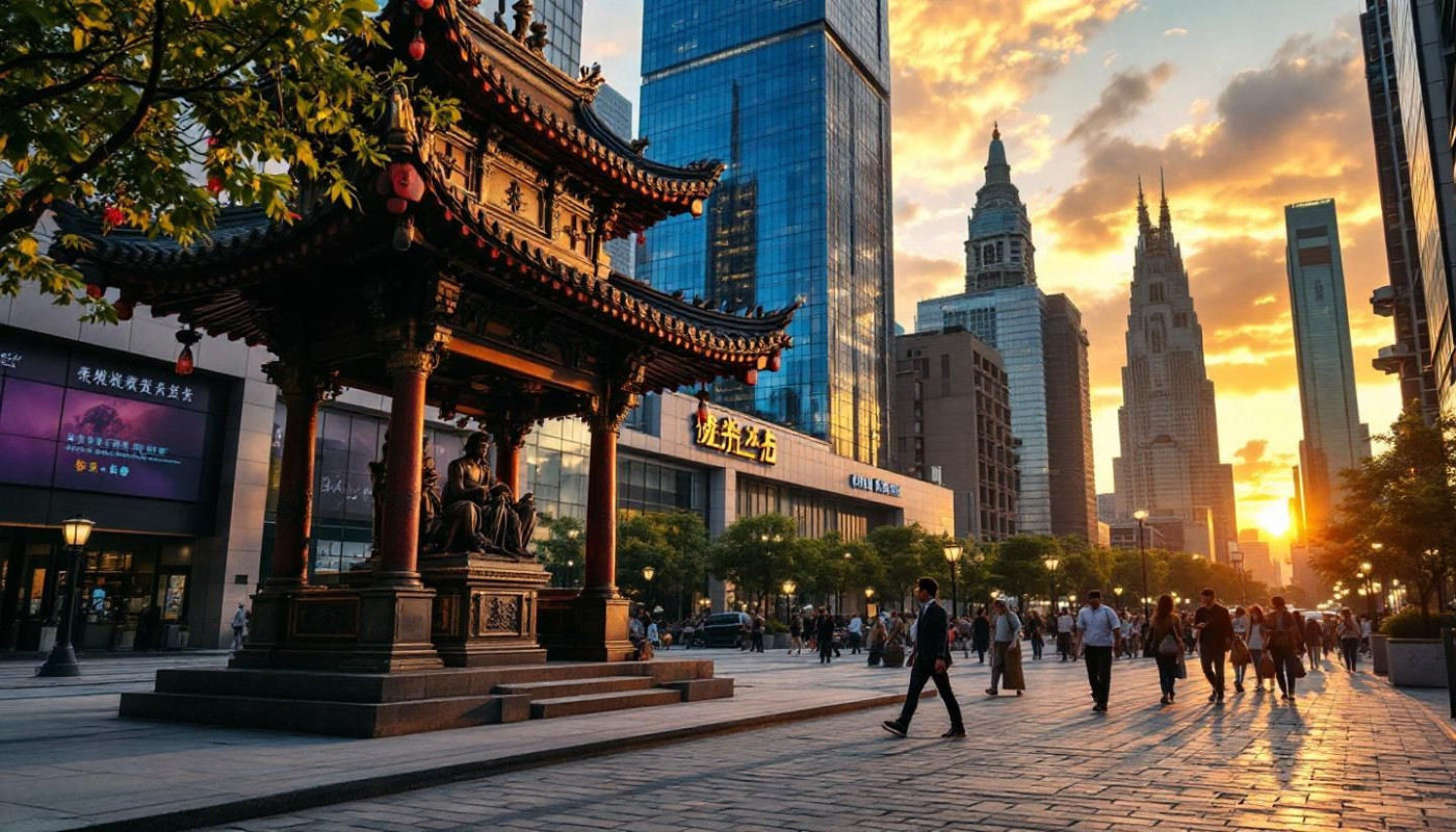 Découverte de cultures anciennes dans une ville moderne asiatique